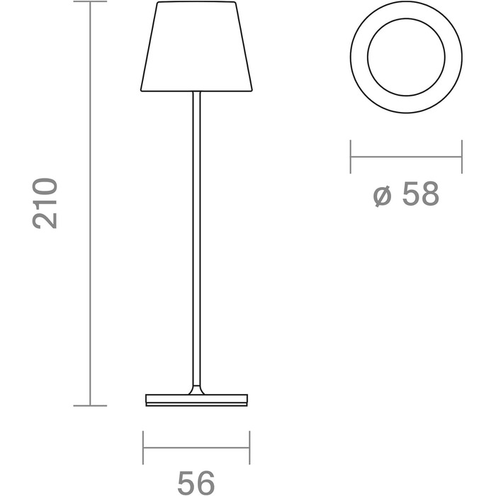 LED-лампа SIGOR Nuindie 2.0: бездротова, диммувана, для дому та вулиці, IP54, 38 см, USB-C, 12 год, графітовий