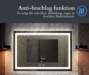 LED дзеркало для ванної кімнати з підсвічуванням, настінне, диммер, колір світла: теплий, холодний, нейтральний, сучасний дизайн, антизапар, енергозберігаюче, 50 x 120 см