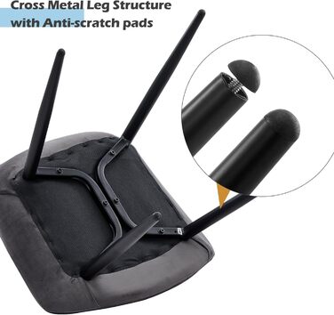 Тюкаїлай Комплект з 2-х обідніх стільців, штучна шкіра, ергономічний, з металевим каркасом, до 150 кг, для кухні та вітальні, коричневий (сірий, комплект з 4-х, велюр)