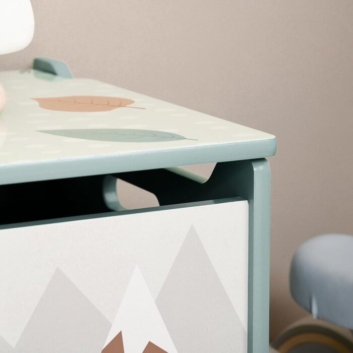 Дитяча валіза для іграшок ZONEKIZ з кришкою та безпечним шарніром, 60x37x39 см, зелена