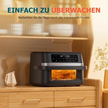 Фритюрниця без олії Heißluftfritteuse Double Stack 12L з подвійними камерами, 10 програм, сенсорний екран, таймер, чорна