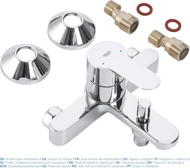 Змішувач для ванни Grohe BauEdge, хром, з перемикачем душ/ванна, 23334000