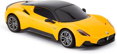 Радіокерований автомобіль Bugatti 1:24, офіційно ліцензований, жовтий Maserati. Модель на радіокеруванні з робочими фарами