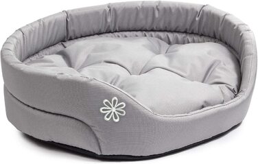 Ліжко для собак в бутік-зоопарку / овальна подушка для собак середнього розміру / стійка до подряпин підстилка для собак з подушкою / кошик для собак / миється поліестер / Розмір L (57x52 см / / Колір Сірий L 57x52 см сірий