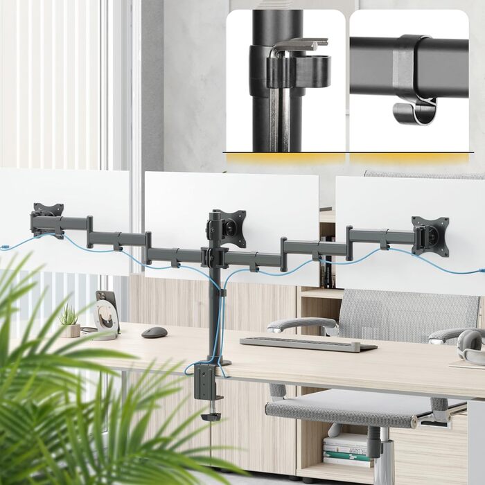 Підставка для монітора RICOO 2 монітори, Dual Monitor Arm, TS7811, чорний