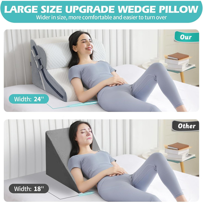 Набір з 4 подушок-валиків ортопедичних з memory foam для спини, для сну, після операції (білий, 3 шт.)