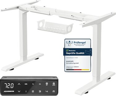 Електричний регульований стіл MAIDeSITe з 2 моторами, 4 пам'яттю та захистом від зіткнень (72-120 см, білий)