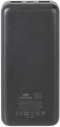 Вт, LCD дисплей, USB-C, 1 вхід, 3 виходи, 2585 Powerbank 30000mAh, QC/PD 20