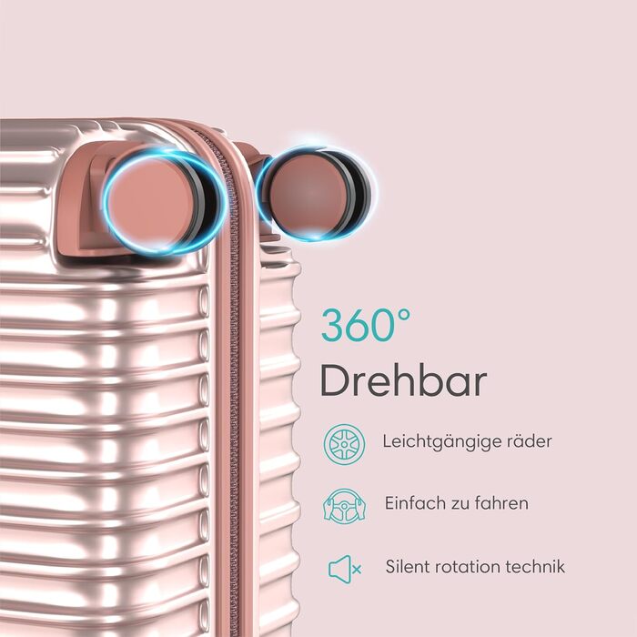 Набір валіз Voyagoux 2 шт. (40L + 116L) з ABS, TSA-замком, 4 колеса, рожеве золото