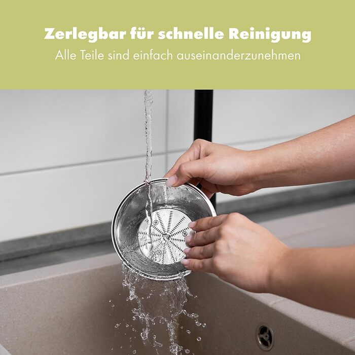 Електричний соковитискач Clatronic AE 3666: для овочів та фруктів, великий завантажувальний отвір, Slow Juicer, 400W, система Tropfstopp, легке очищення