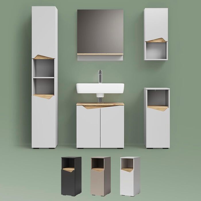 Дзеркало для ванної кімнати Livinity Timavo з полицею, білий, 60 x 67 см