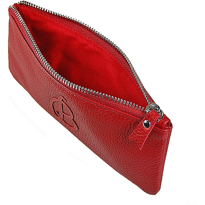 Косметична сумочка GoBago з натуральної шкіри 20,5х9 см червона