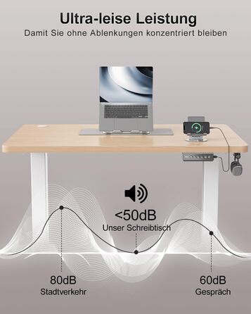 Дитячий електричний стіл Airfish 80x60/140x60 см з регулюванням висоти та функцією пам'яті | Стіл для дому/офісу