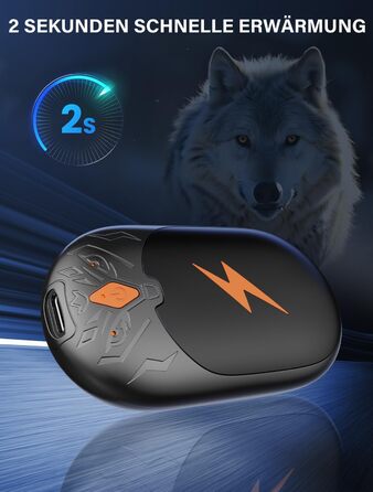 Електричні грілки для рук 2 шт. - ультралегкі, багаторазові, з USB-зарядкою, 3 режими нагріву, до 24 годин роботи, для активного відпочинку взимку (чорні, магнітні)