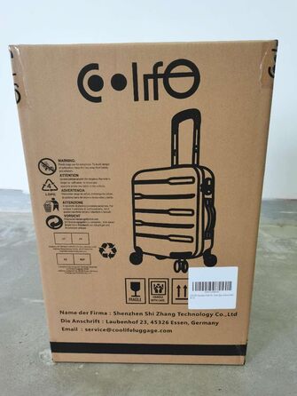 Жорсткий чохол COOLIFE, розширюваний, замок TSA, 4 колеса, матеріал ПК, синій, розмір M