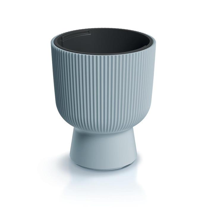 Квітчарня Tymar з підставкою, пластиковий горщик для квітів, великий горщик для рослин (діаметр 40 см, сірий Dbmis)