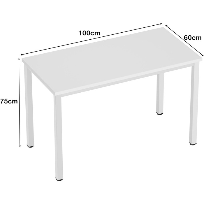 Комп'ютерний стіл SogesHome 120x60x75 см, PC Desk Office Workstation, AC3CB-120-SH (Білий, 80x40 см)