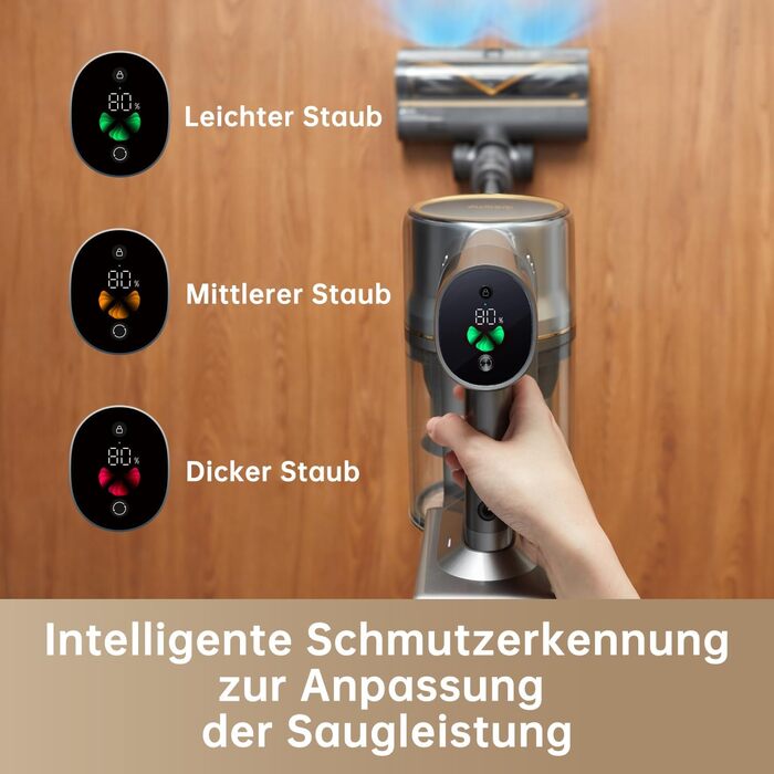 Dreame R20 Бездротовий пилосос: 190AW потужність, 90 хвилин роботи, датчик бруду, LED-дисплей, синій LED, без заплутування, для дому, шерсть тварин, килими