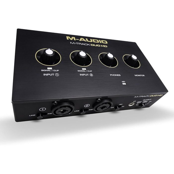 Аудіоінтерфейс M-Audio M-Track Duo для запису, стрімінгу та подкастів - 2 XLR/Line входи, 192kHz, з програмним забезпеченням