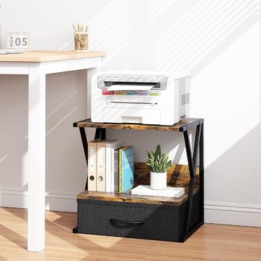 Стійка для принтера з ящиком, коричнева - органайзер для офісу, дому, школи