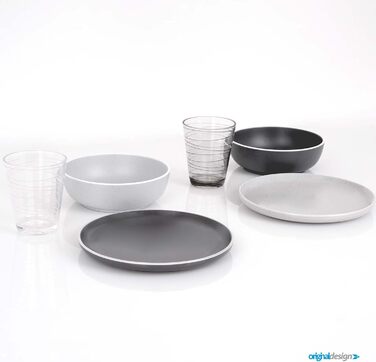 Набір посуду BRUNNER Melamin Camping | 12 предметів - тарілки та миски для 2-4 осіб | DOLOMIT Midday - Стійкий до подряпин, штакельний набір 12 предметів