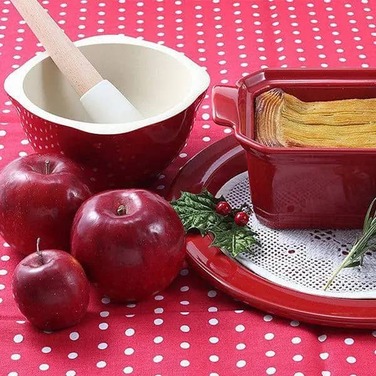 Cтупка з товкачем Emile Henry Kitchen tools 0.45л, червона (340255), Червоний