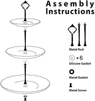 Стійка для тістечок Sweejar Home 3-ярусна керамічна, етажерка для тортів, десертів, капкейків, чаювання, сервірування (Рожева)