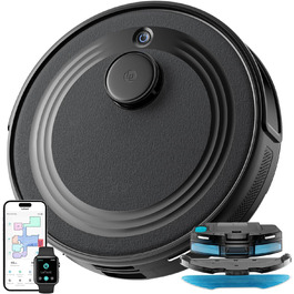 Робот-пилосос LEFANT M2 з функцією миття підлоги, 6000Pa, LiDAR-навігація, зони заборони, керування через APP/Alexa, для шерсті тварин, килимів та твердих підлог (M2B)