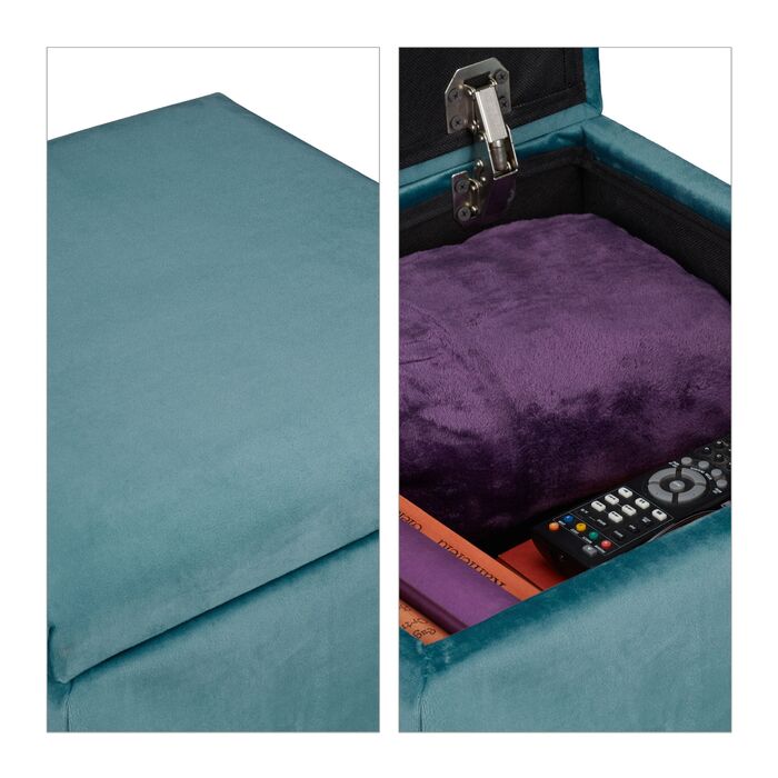 Relaxdays М'який пуф з місцем для зберігання