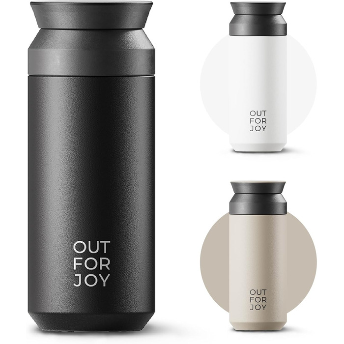 Термокружка з нержавіючої сталі 350 мл | Термокружка для кави з собою | Зі знімним кришкою, подвійні стінки, ізольована | Кава та чай з собою - туристична кружка | Зберігає тепло 4 години / холод 8 годин (Чорний Midnight)