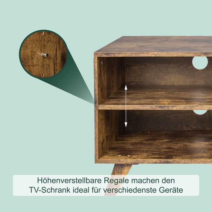 ТВ-тумба Relaxdays з металевим каркасом та 6 відділеннями