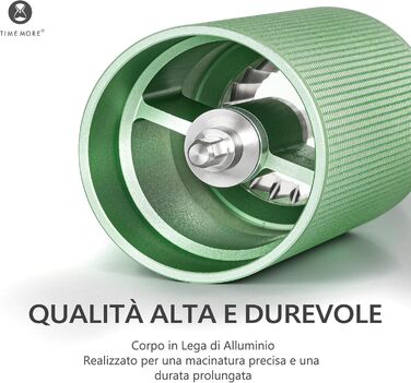 Ручна кавомолка TIMEMORE Chestnut C3 ESP PRO, зелена - для еспресо та френч-прес