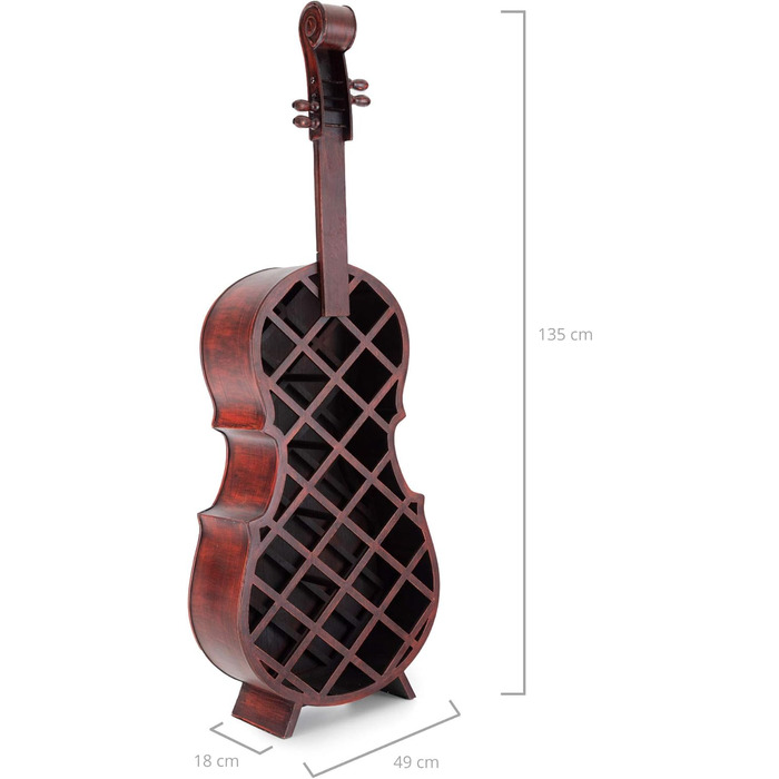 Стеллаж для вина Stradivino на 21 пляшку: дерев'яний винний ретро-стенд, ручної роботи, висота 135 см