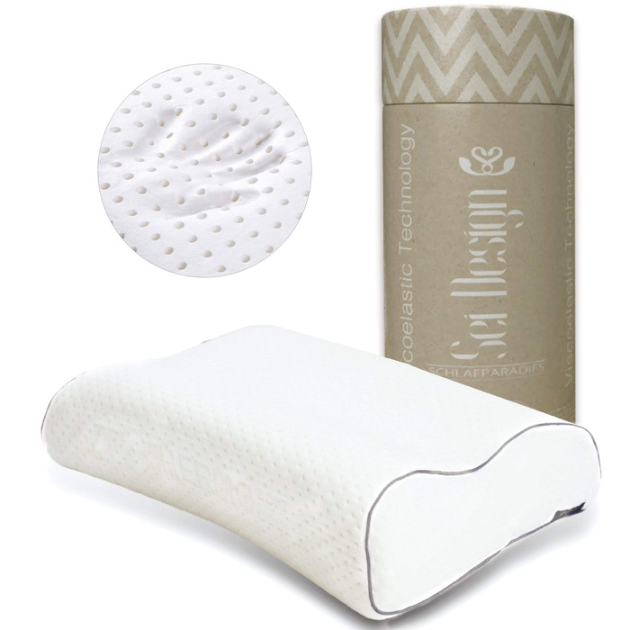 Ортопедична подушка для шиї sei Design з Memory Foam – підтримка шиї, Oeko-Tex®, охолоджуючий чохол з Lyocell, для тих, хто спить на спині та на боці (висока ортопедична підтримка)