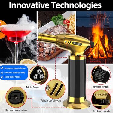 Комплект для копчення віскі з ліхтариком: подарунок для чоловіків, набір для копчення коктейлів з факелом та дерев'яною тріскою для віскі та бурбону, ретро набір для копчення, подарунок на день народження