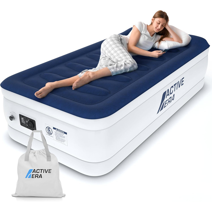 Надувне ліжко Active Era Luxus для 2 осіб з електричним насосом та інтегрованим подушкою. Розмір 200 x 150 x 36.5 см - ідеально для кемпінгу та як гостьове ліжко.