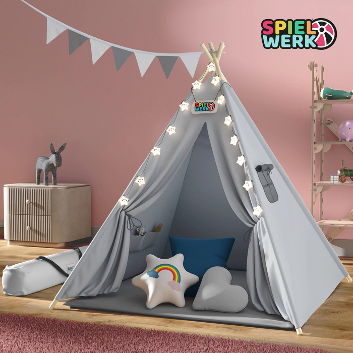 Ігровий намет Teepee сірий 160x130x130см