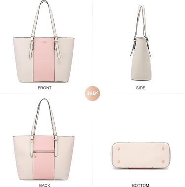 LOVEVOOK Набір сумок для жінок: гаманець, сумка через плече, сумка з ручкою, 3 шт., рожевий Y