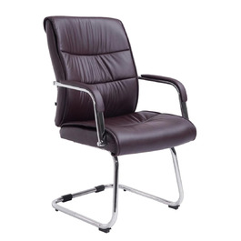 Стілець конференційний Sievert з м'якою оббивкою та штучною шкірою, коричневий