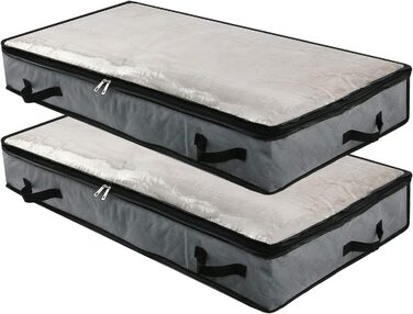 Сумки для зберігання під ліжком Omygarden 2 шт 100x50x15 см сірі