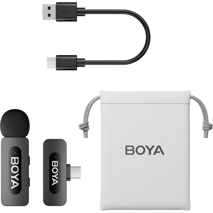 Бездротовий петличний мікрофон BOYA BY-V10 Type-C Black