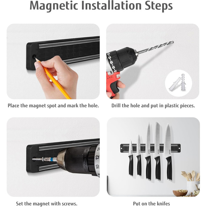Набір кухонних ножів з бруском Messerblock, нержавіюча сталь, кухонна ножиці, 6 предметів, чорний