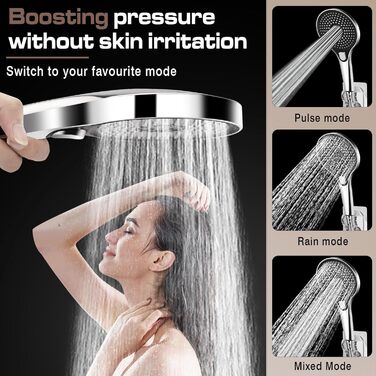 Набір для ванни з душовою лійкою та змішувачем, хром, латунь, 3 функції, настінний монтаж 150 мм