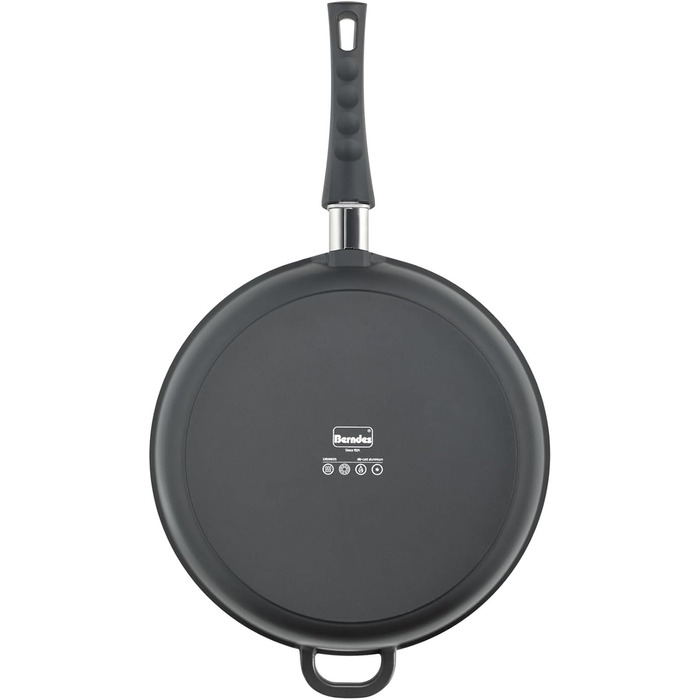 Сковорода Berndes Vario Click 32 см з індукційним дном, знімним ручками, антипригарним покриттям, для всіх плит, з високим бортиком, алюмінієвий литвий корпус, чорна