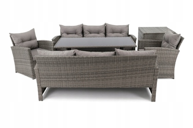 Комплект садових меблів із техноротанга EMWOmeble, сірий, 6 предметів