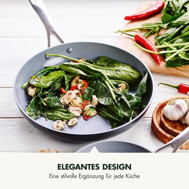 Набір сковорідок GreenPan Valencia Pro з антипригарним покриттям Hartelox, 20 см та 26 см, не містить PFAS, з нержавіючою ручкою, для індукційних плит, можна мити в посудомийній машині та використовувати в духовці, сірий колір