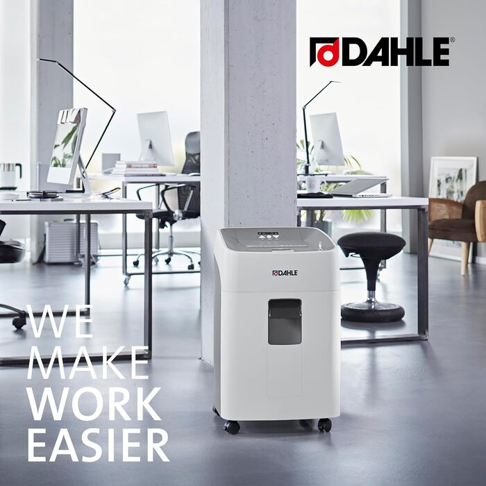 Шредер Dahle ShredMATIC 90 з автоподачею паперу, P-4, 300 аркушів, світло-сірий/сірий, без масла, без обслуговування
