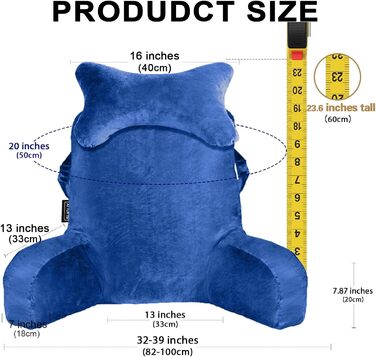 Підлогове крісло-мішок для читання в ліжку, диван, дорослий, з кишенею, синього кольору