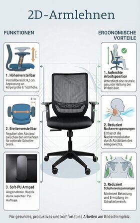 Офісний стілець для дому та офісу: ергономічний, компактний, з підлокітниками