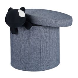 Relaxdays Пуф з місцем для зберігання, великий, круглий